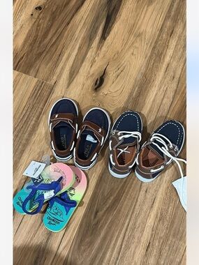 Polo by Ralph Lauren Navy and Brown Boys Boat Shoes